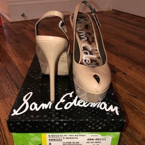 Sam Edelman Tan sling back peep toe Pumps